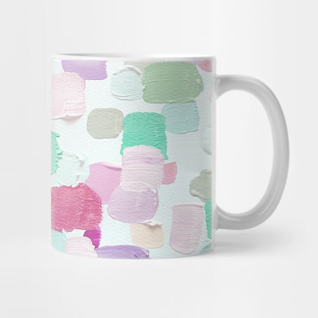 Mint Green, Pink and Lilac - I Love To Paint Aesthetic Pastel Paint Brush Strokes by YourGoods